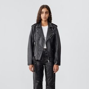 Deadwood recycled leather classic biker jacket from Reformation